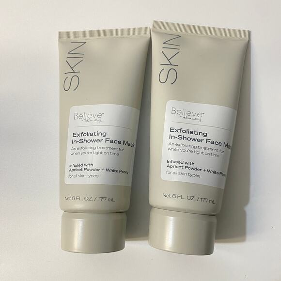Believe Beauty Other - 2 New Believe Beauty Skin Exfoliating In-Shower Face Mask 6 Oz